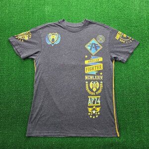 American Fighter Tshirt Mens‎ Large Gray Short Sleeve AF74 MMA Training Athletic